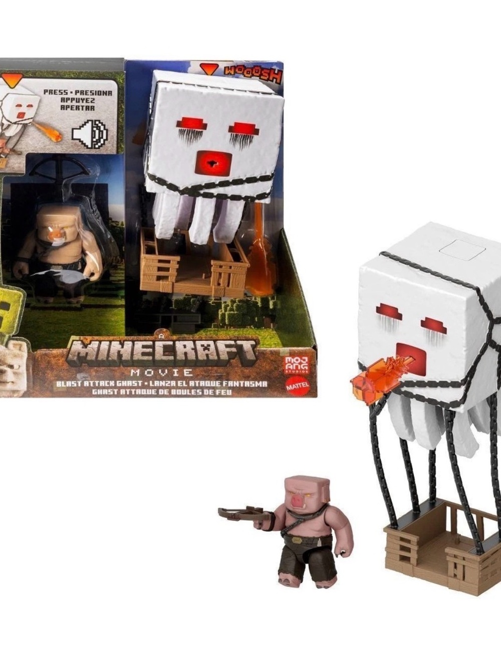 Minecraft Blast Attack Ghast Action Figure Set with Lights, Sounds & More